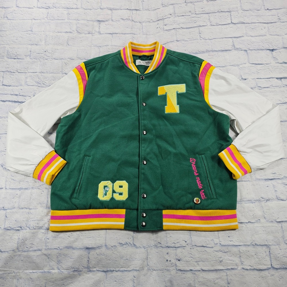 Disney Princess Tiana Varsity Jacket UNISEX XXL Green White Dreams Made Real 09